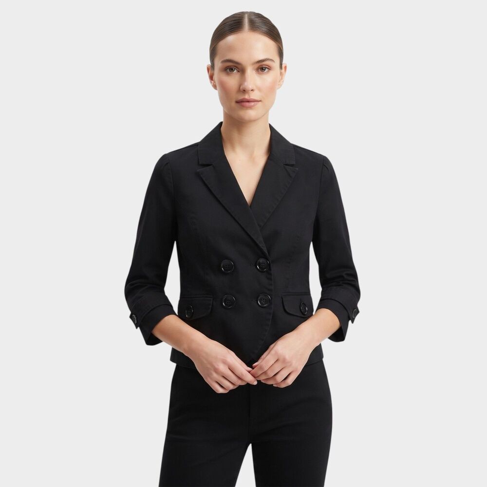 American Eagle Tailored Black Blazer Large Casual Jacket Outerwear Chic